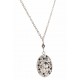 Collier Acier Inoxydable Etoile Cristal de Swarovski Gris et Noir