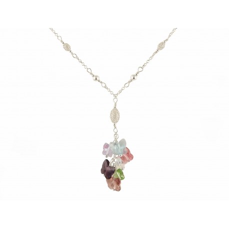 Collier Argent 925 Grappe Papillon Cristal de Swarovski