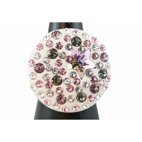 Bague Argent 925 et Cristal de Swarovski Etoile Rose