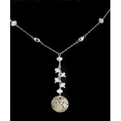 Collier Argent 925 Lune et Pierre de Lune