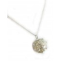 Pendentif Argent 999 Perle Filigrane sertie de Zircon