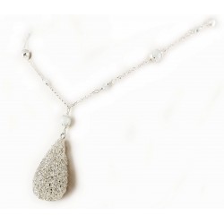 Collier Goutte Argent 999, Aigue-Marine et Topaze