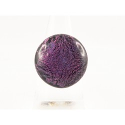 Bague Argent 925 Cabochon Fusing Noir Dichroique