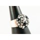 Bague Argent 925 et Cristal de Swarovski Gris et Noir