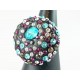 Bague Argent 925 et Cristal de Swarovski Turquoise et Violet