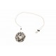 Collier Argent 925 Cristal de Swarovski Gris et Noir Coeur Cristal