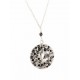 Collier Argent 925 Cristal de Swarovski Gris et Noir Coeur Cristal