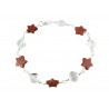 Bracelet Wire Wrapping Argent 925, Cristal de Roche et Pierre du Soleil Etoile