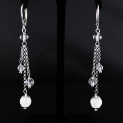 Boucles d'oreille Argent 925 et Cristal de Roche