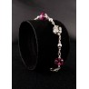 Bracelet Argent 925 Cristal de Swarovski Gris et Fuchsia