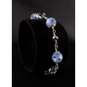 Bracelet Argent 925, Cristal Gris et Bleu