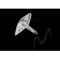 Bague Argent 999 Filigrane et Serti Zircon lavande