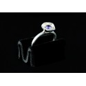 Bague Fleur Argent 999 sertie Zircon Violet