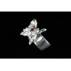 Bague Argent 999 Papillon sertie Zircon Rouge