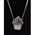 Collier Cupcake Argent 999 sur Chaîne Argent 925