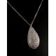 Goutte Filigrane Argent 999 sur Chaîne diamanté Argent 925