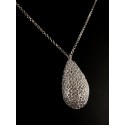 Goutte Filigrane Argent 999 sur Chaîne diamanté Argent 925