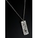 Pendentif Filigrane Argent 999 et Serti Zircon Noir sur Chaîne Argent 925