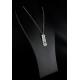 Pendentif Filigrane Argent 999 et Serti Zircon Noir sur Chaîne Argent 925