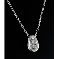 Pendentif Argent 999 et Zircon avec chaîne Argent 925