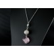 Collier Perle Filigrane Argent 999 et Cristal de Swarovski Rose