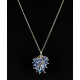 Collier Argent 925 et Grappe Cristal de Swarovski Bleu