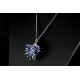 Collier Argent 925 et Grappe Cristal de Swarovski Bleu