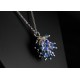 Collier Argent 925 et Grappe Cristal de Swarovski Bleu