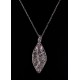 Collier Filigrane Argent 999 serti Zircon Rose