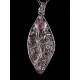 Collier Filigrane Argent 999 serti Zircon Rose