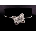 Bracelet Papillon Argent 999 Filigrane serti Zircons