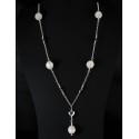 Collier Argent 925 Coeur Cristal Gris