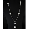 Collier Argent 925 Coeur Cristal Gris