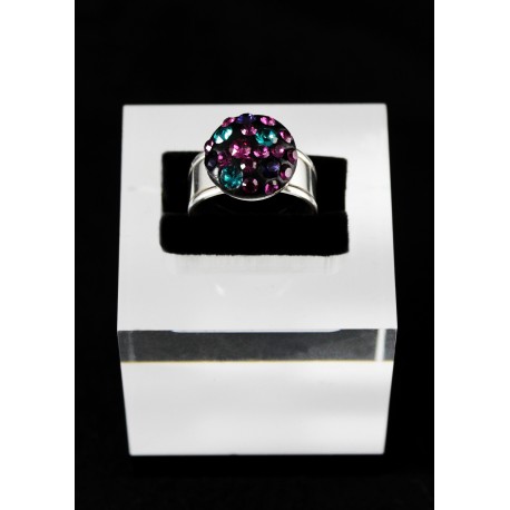 ague Argent 925, Cristal de Swarovski Vert Violet et Rose