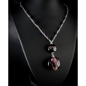 Collier Argent 925 Améthyste, Hématite et Perles de verre Violettes