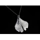 Feuille de Ginkgo Argent 999 sur Chaîne billes Argent 925