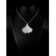 Feuille de Ginkgo Argent 999 sur Chaîne billes Argent 925