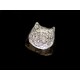 Bague Large Tête de Chat Argent 999