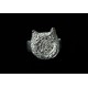 Bague Large Tête de Chat Argent 999