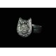 Bague Large Tête de Chat Argent 999