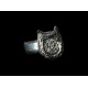 Bague Large Tête de Chat Argent 999