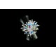 Bague Argent 925 Grappe Cristal de Swarovski Violet et Turquoise