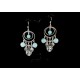 Boucles d'oreille Argent 925, Agate bleue, Quartz rutile et Cristal de Roche