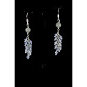 Boucles d'oreille Argent 925 Grappe Tanzanite et Labradorite