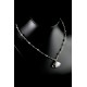 Collier Argent 925 Wire Wrapping Cristal de Swarovski Feuille Grise