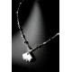 Collier Argent 925 Wire Wrapping Cristal de Swarovski Feuille Grise