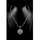 Collier Argent 999 Médaillon Filigrane et papillon Résine