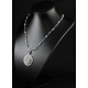 Collier Argent 999 Médaillon Filigrane et papillon Résine