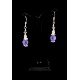 Boucles d'oreille Argent 925, Cristal Swarovski violet