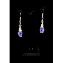 Boucles d'oreille Argent 925, Cristal violet